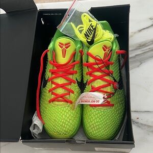 Nike kobe grinch basketball shoes/ Vibrant Green and Red Sneakers